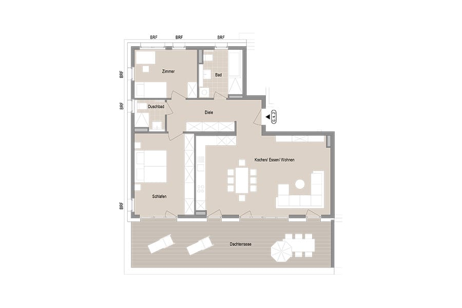 3-Zimmer Penthouse Wohnung