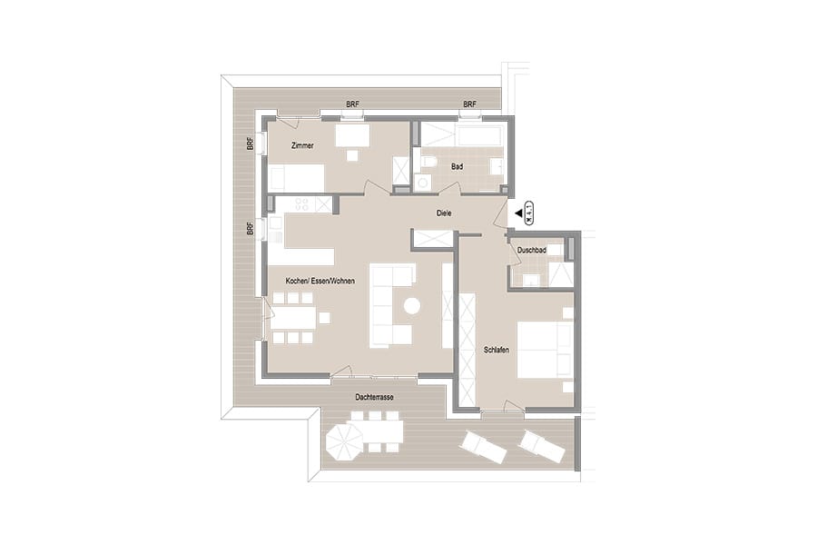 3-Zimmer Penthouse Wohnung
